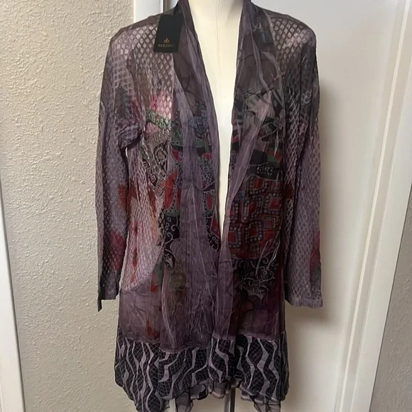NWT purple lacy cardigan women’s size small long sleeve lightweight - Picture 10 of 14